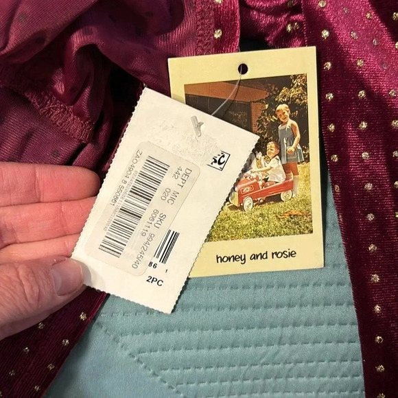 Honey and Rosie Girl’s Burgundy High Neck Dress - Picture 7 of 7